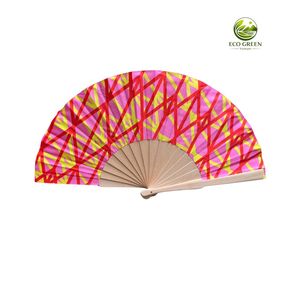 Abanicos Plegables de Bambú Hechos a Mano, Ecológicos, con Forro de Tela, Personalizados con Impresión, para Recuerdos de Boda, Decorativos de Madera - Product Image 2