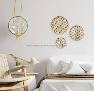 New Home Decor Natu Bamboo Wall Decor Basket 3 Sizes S M L | Wall Hanging Decor, Boho Wall Art | Livingroom Bedroom Nursery