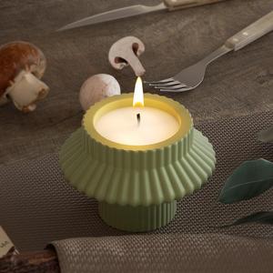 Striped Lantern Geometric Storage Jar Candlestick Aromatherapy Candle Cup Gypsum <b>Resin</b> Candle <b>Silicone</b> Mold - Product Image 2