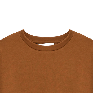 Sudaderas de Forro Polar Marrón Sólido de Cuello Redondo para Mujer, de Alta Moda, Casuales de Invierno, con Logo Frontal y Mangas Largas, Venta al por Mayor - Product Image 6