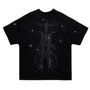 T-shirts décontractés d'été pour hommes, personnalisables avec transfert de strass, col rond, motif uni, 100 % coton jersey, broderie de logo, écologiques, séchage rapide - Product Image 1