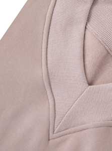 Sudadera con Capucha Extra Grande para Mujer, Color Beige Claro, Cuello en V, Manga Larga, Informal, Holgada, para Uso Diario en Invierno - Product Image 3