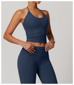 Débardeur de yoga respirant en tricot Spandex/Nylon pour femme - Écologique et séchage rapide, col rond, option logo frontal, taille et couleur personnalisables - Product Image 5