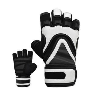 Guantes de Gimnasio de Cuero Vacuno Auténtico, Resistentes, con Correa de Soporte Extra Larga para la Muñeca, Cierre Rápido, Diseño Unisex de Medio Dedo - Product Image 6