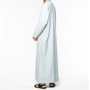 Abelin Modern Kuwait Style Arabic Saudi Long Sleeve Modest Ankle Length <b>Mens</b> <b>Thobes</b> Jubbah Plus Size Solid Polyester Thermal - Product Image 4