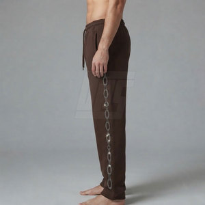 Custom Men Rhinestone <b>Trousers</b> Slim Fit Casual Fashion Pants With Decorative Stone Details For Parties And Stylish Evening Wear - Product Image 5