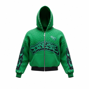Conjunto Deportivo Azul para Hombre con Capucha, Chaqueta con Cierre y Pantalones 100% Algodón, Transpirable, Resistente al Viento, Corte Regular, Ropa de Invierno - Product Image 1