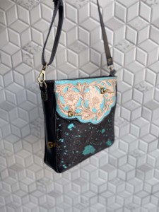 Bolso bandolera de cuero vacuno metálico de última moda, hecho a mano, elegante, bolso cruzado de lujo, estilo bohemio. - Product Image 2