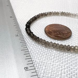 Natural Smoky Quartz Micro Faceted Round Beaded <b>Bracelet</b> 3.5mm Fashion Stone <b>Bracelet</b> For Women Wholesale Bulk Jewelry Supply - Product Image 5