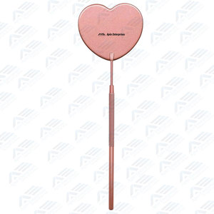Outil d'extension de cils en acier inoxydable, miroir à cils professionnel 2.2, couleur rose, adorable forme de cœur, détachable - Product Image 5