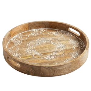 Plateau de service contemporain en bois naturel pour la décoration de la maison, l'organisation de la table de cuisine, rangement polyvalent élégant, Bar Mitzvah - Product Image 4