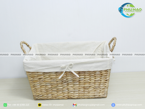 Handcrafted WATER HYACINTH STORAGE <b>BASKET</b> <b>Large</b> Laundry Storage Solution Home Decor - Product Image 6