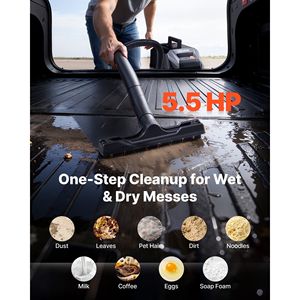 Aspiradora Comercial Portátil Wet Dry de 5.5 HP y 11 Galones con Autolimpieza de 1350W - Product Image 3