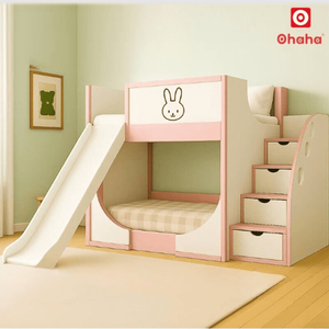 Cama litera moderna para niños con tobogán OHAHA - GTHD038 - Product Image 1