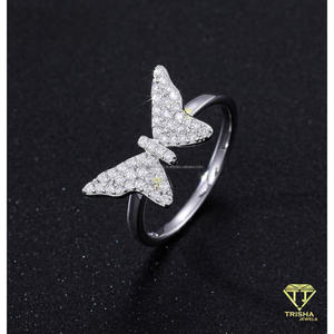 Moissanite Butterfly <b>Ring</b> 925 Sterling <b>Silver</b> Luxury Fashion Jewelry Custom <b>Statement</b> <b>Ring</b> for Women Gift Manufacturer - Product Image 4