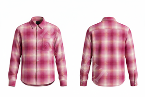 Camisa de Vestir Informal, Transpirable, de Alta Calidad, a Cuadros, de Franela, Manga Larga, con Botones, Mezcla de Algodón, Elegante, para el Trabajo - Product Image 2