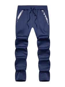 <b>Men's</b> <b>Navy</b> Blue Camouflage Tracksuit Full Sleeve Stand Collar Casual Autumn Wear Breathable Regular Fit Side Pockets - Product Image 3
