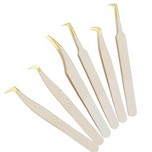Pince à cils TEEJAY couleur or, pointe ultra-fine pour extensions de cils 3D/6D - Product Image 2