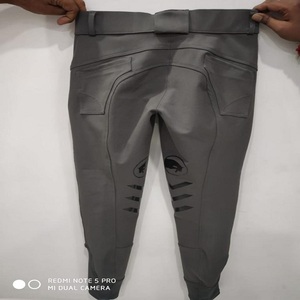 Jambières d'équitation en silicone gris, pantalons d'équitation avec fermeture éclair, demi-chaps extensibles pour femmes et hommes, fabricant Kanpur - Product Image 3
