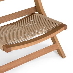 เก้าอี้พับคาลูน่า ทำจากไม้สักแท้คุณภาพดี พร้อมเชือกถัก สำหรับใช้ภายในหรือภายนอกอาคาร - Product Image 4