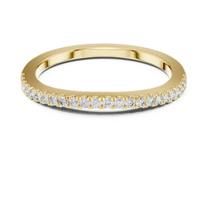 MINIMALIST Certified Lab Grown ROUND CUT Diamond HALF BAND SET IN 18KT Yellow Gold <b>Rhodium</b> Plated Engagement Wedding DAILY WEAR - Product Image 1