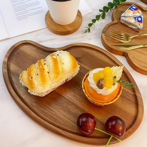 Japanese Style <b>Storage</b> <b>Tray</b> Irregular Shaped Wooden <b>Tray</b> for Bread Dessert Cake Coffee Tea Cup Household Organizer Plate - Product Image 4