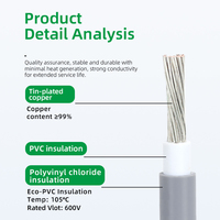 Câble en PVC torsadé EHGS 1617 24-4/0AWG en cuivre étamé pour applications de construction, automobile, industrielles et de panneaux de commande