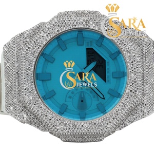 Reloj de Lujo con Correa de Caucho y Esfera de Diamantes de Primera Calidad con Elegantes Detalles de Piedras para Hombre y Mujer - Product Image 1