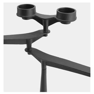 Modern Style <b>Black</b> 5 Cup Metal <b>Candelabra</b> Durable Cast Iron Stylish Multi Arm Design Powder Coating Finish For Home Decoration - Product Image 3