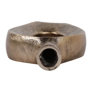 Vase de table moderne en bronze avec design en forme d'anneau, pièce d'art décorative faite à la main, 8 pouces de hauteur, 4,5 pouces de largeur - Product Image 2