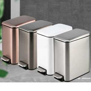 ถังขยะสแตนเลสทรงกลมแบบฝาปิดสวิง ถังขยะแบบพลิกฝา ถังขยะตั้งโต๊ะ - Product Image 5