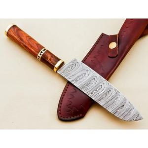 Cuchillo de Chef Personalizado Hecho a Mano Jexmoo con Hoja de Acero de Damasco de 8 Pulgadas, Mango de Madera y Funda de Cuero - Regalo para Chef - Product Image 2