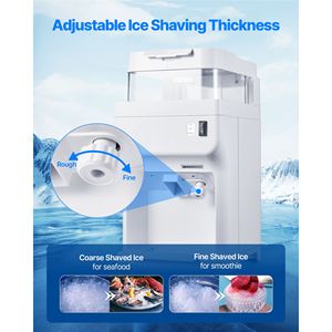 Macchina Elettrica Professionale per Ghiaccio Tritato 350W 1500RPM, Capacità 220 libbre/ora, con Contenitore da 8L, per Uso Commerciale e Domestico - Product Image 3