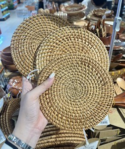 Sous-verre en rotin tressé fait main, isolant, antidérapant, résistant aux taches, pour cérémonie du thé, support de tasse, dessous de plat, tapis de table à manger - Product Image 6