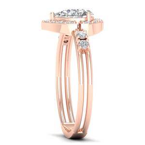 Anillos de compromiso de moissanita de 0.88 quilates con corte de pera en oro macizo de 14K, precio de fábrica al por mayor REYES, joyería fina de lujo para mujer - Product Image 3