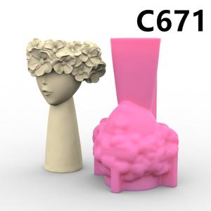 Moule en silicone pour vase en céramique, personnalité moderne, art, portrait, salon, arrangement floral, gypse - Product Image 4