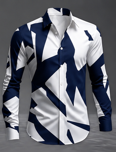 เสื้อเชิ้ตแขนสั้นผู้ชายแบบลำลอง ปกคอพับ เสื้อเชิ้ตฤดูร้อน - Product Image 5