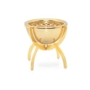 Brûleur à Bakhoor en laiton doré et noir mat, fait main, avec support trépied en forme de branche, bol encensoir, Mabkhara arabe pour table - Vente en gros - Product Image 4
