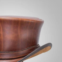 Premium Handcrafted Digital Printing <b>Leather</b> Cowboy Hat Adjustable <b>String</b> European American Style Outdoor Sun Hat Adults Unisex - Product Image 3