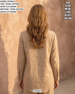 Ensemble coordonné traditionnel pour femmes Bandhani en coton sable, séchage rapide, longueur au sol, pour les fêtes - Product Image 3