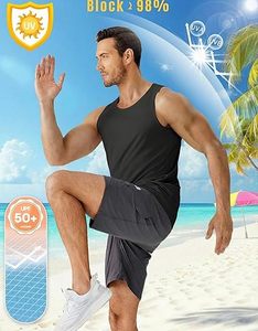 Men's <b>Black</b> Sleeveless <b>Tank</b> <b>Top</b> O-Neck Quick Dry Knitted Casual Workout Shirt Solid Color Polyester Fit - Product Image 5