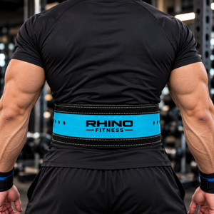 Ceinture de soutien lombaire réglable en néoprène Rhino Fitness pour la musculation, pour adultes, noir et bleu - Product Image 2