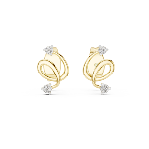 Ensemble de boucles d'oreilles tendance en diamants de laboratoire, en or jaune massif 18 carats, pour fiançailles, mariage, fête, Saint-Valentin, usage quotidien, pour femmes - Product Image 1