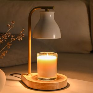 Calentador de Velas Eléctrico con Marco de Madera y Frasco de Vidrio, Portavelas Aromático para Uso en Interiores, Calentador de Velas de Mesa - Product Image 4
