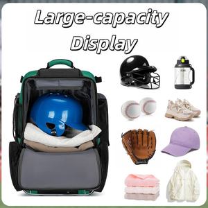 Cotton Fabric <b>Baseball</b> Backpack With 2 <b>Bat</b> Holders Large Capacity Sport Bag For Youth And Adults With Laptop Compartment - Product Image 3