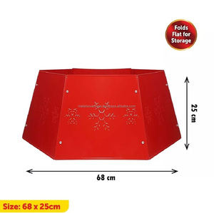Jupe d'arbre de couleur rouge en métal durable de meilleure qualité pour la décoration de Noël d'hiver Style de luxe Tailles personnalisées Sacs emballés en gros - Product Image 2