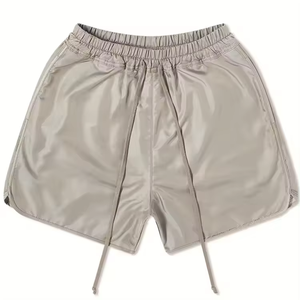 Pantalones Cortos Deportivos para Hombre, de Color Sólido, de Poliéster, Cintura Media, con Cordón, de Secado Rápido, Tejido de Nailon - Product Image 1