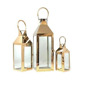 Best Selling <b>Gold</b> Color Finished Candle <b>Lantern</b> Outdoor Courtyard Modern Elegant Vintage Candle <b>Lanterns</b> Custom Size Shape - Product Image 6