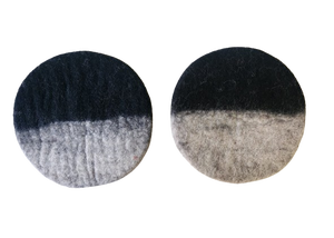 Round Wool Blend Outdoor <b>Rug</b> Solid Color Modern Non-Slip Tufted Medium Pile Gray Black Coaaster - Product Image 3