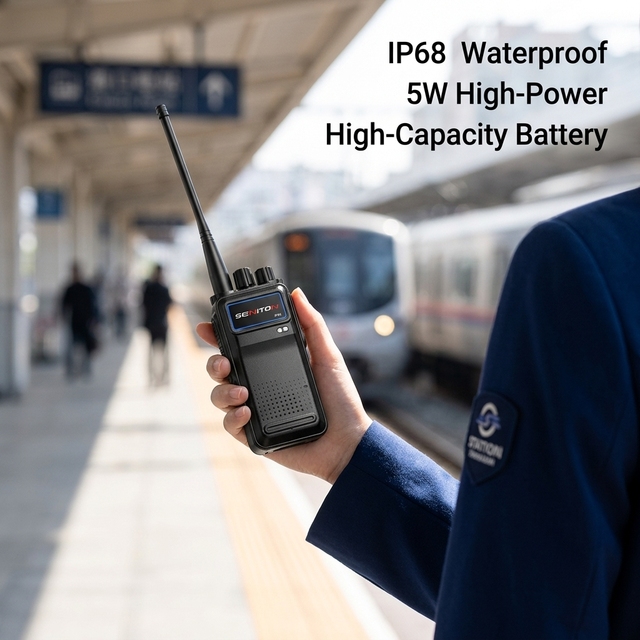 Seniton-M960 Long Range Analog Walkie Talkie IP68 Waterproof Intercom 5W High-Power Two Way Radios for Train Station Scheduling